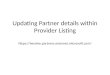 Updating Partner details within Provider Listing