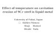 Effect of temperature on cavitation erosion of 9Cr steel in liquid metal