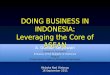 DOING BUSINESS IN  INDONESIA : Leveraging the Core of ASEAN