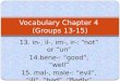 Vocabulary Chapter 4  (Groups 13-15)