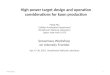 High power target design and operation considerations for kaon production