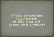 Effects of Watershed Acidification  on Soil Water and  Stream Water Chemistry