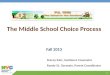 The Middle School Choice Process Fall 2013