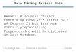 Data Mining Basics: Data