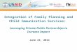 Integration  of Family Planning and Child Immunization Services:
