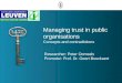 Managing t rust  in public  organisations Concepts and contradictions