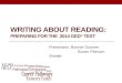 Writing about Reading:  Preparing  for the   2014  GED ® Test