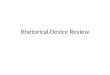 Rhetorical Device Review