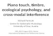 Piano touch, timbre, ecological psychology, and cross-modal  interference