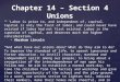 Chapter 14 – Section 4 Unions