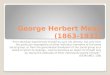 George Herbert Mead (1863-1931)
