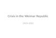 Crisis in the Weimar Republic