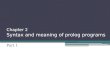 Chapter  2 Syntax and meaning of prolog  programs