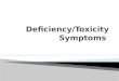 Deficiency/Toxicity Symptoms