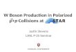 W Boson Production in Polarized  p+p  Collisions at       th