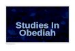 Studies In Obediah