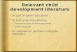 Relevant child development literature