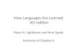 How Languages Are Learned  4th edition