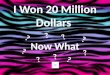 I Won 20 Million Dollars