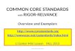 COMMON CORE STANDARDS with  RIGOR-RELVANCE Overview and Exemplars