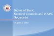 Status of Basic  Sectoral  Councils and NAPC Secretariat