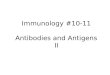Immunology #10-11 Antibodies and Antigens II