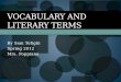Vocabulary and literary terms