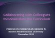 Collaborating with Colleagues to Consolidate the Curriculum