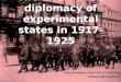 The alternative diplomacy of experimental states in 1917-1925