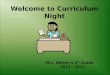 Welcome  to  Curriculum Night