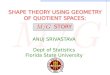 SHAPE THEORY USING GEOMETRY OF QUOTIENT SPACES:         STORY