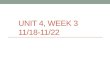 Unit 4, Week 3 11/18-11/22
