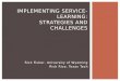 Implementing Service-Learning: Strategies and Challenges