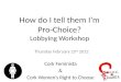 How do I tell them I’m  Pro-Choice?  Lobbying Workshop