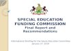 SPECIAL EDUCATION FUNDING COMMISSION  Final Report and Recommendations