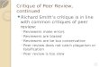 Critique of Peer Review, continued