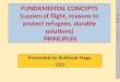 FUNDAMENTAL CONCEPTS (causes of flight, reasons to protect refugees, durable solutions) PRINCIPLES