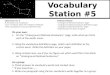 Vocabulary Station #5