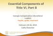 Essential Components of  Title VI, Part B