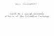 Identify 2 social/economic effects of the Columbian Exchange