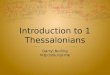 Introduction to 1 Thessalonians