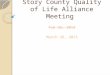 Story County Quality of Life Alliance Meeting