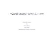 Word Study: Why & How