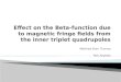 Effect on the Beta-function due to  m agnetic fringe fields from the inner triplet quadrupoles