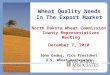 Wheat Quality Needs In The Export Market