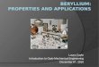 Beryllium: Properties and Applications