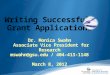Writing Successful  Grant Applications