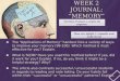 Week 2 Journal: “Memory”