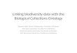 L inking biodiversity data with the  B iological Collections Ontology
