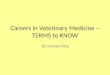 Careers in Veterinary Medicine – TERMS to KNOW
